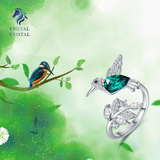 Emerald Hummingbird Ring | 925 Sterling Silver