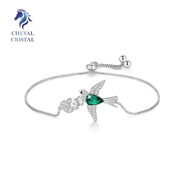 Emerald Hummingbird Bracelet | 925 Sterling Silver