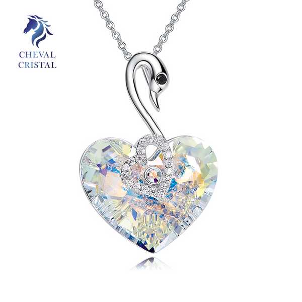 Crystalline Swan of Love | Platinum Plated - Cheval Cristal