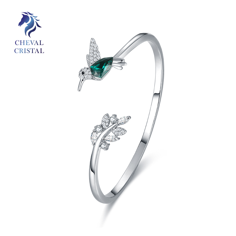 Emerald Hummingbird Bracelet | 925 Sterling Silver - Cheval Cristal