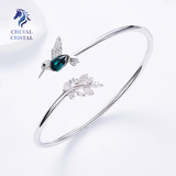 Emerald Hummingbird Bracelet | 925 Sterling Silver - Cheval Cristal