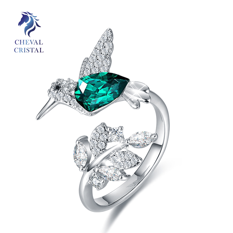 Emerald Hummingbird Ring | 925 Sterling Silver